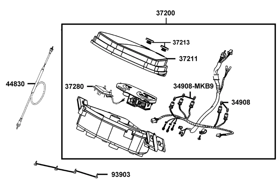 F02 Speedometer parts diagram