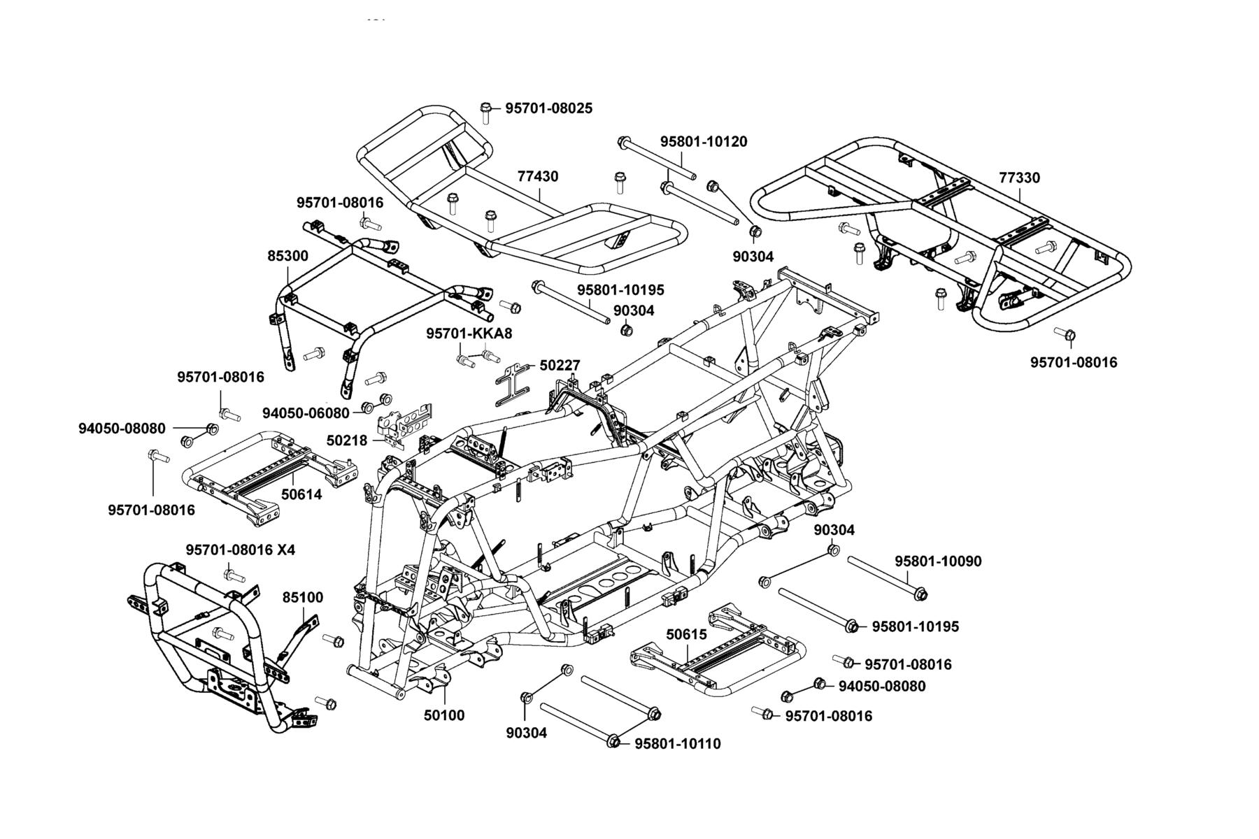 MXU 500i(4X4/IRS) (2017~) Frame Body parts diagram