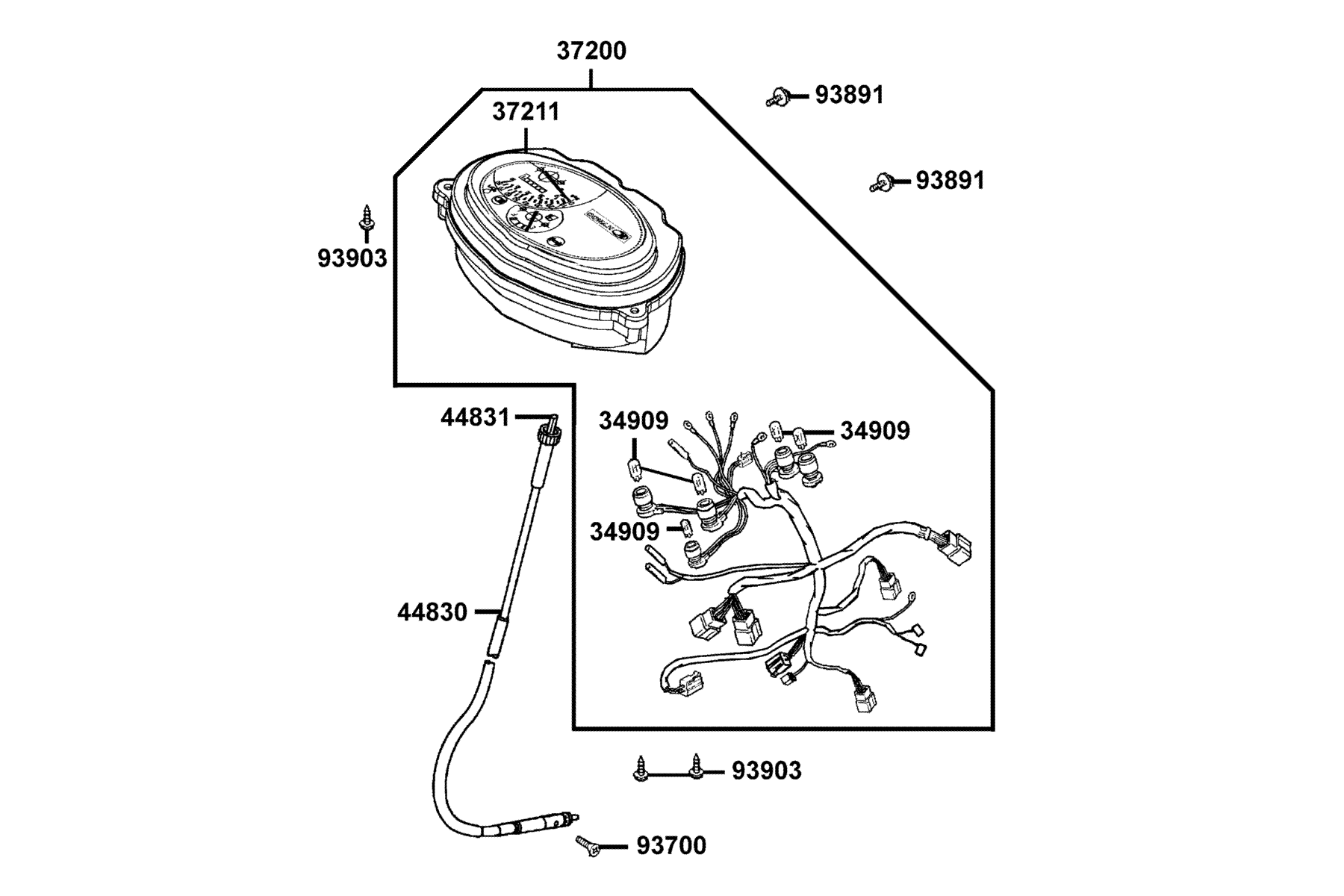 KYMCO SUPER9S (2008-2009) Speedometer parts diagram