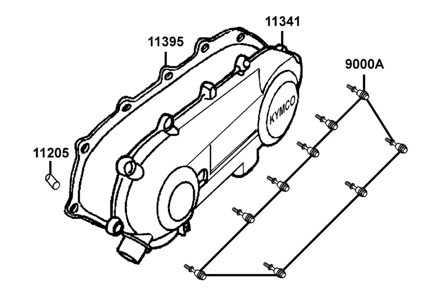 E05 Left Crankcase Cover parts diagram