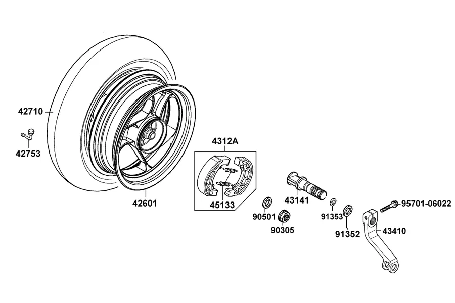 F08 Rear Wheel parts diagram