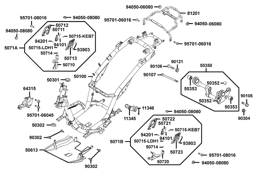 F20 Frame Body parts diagram