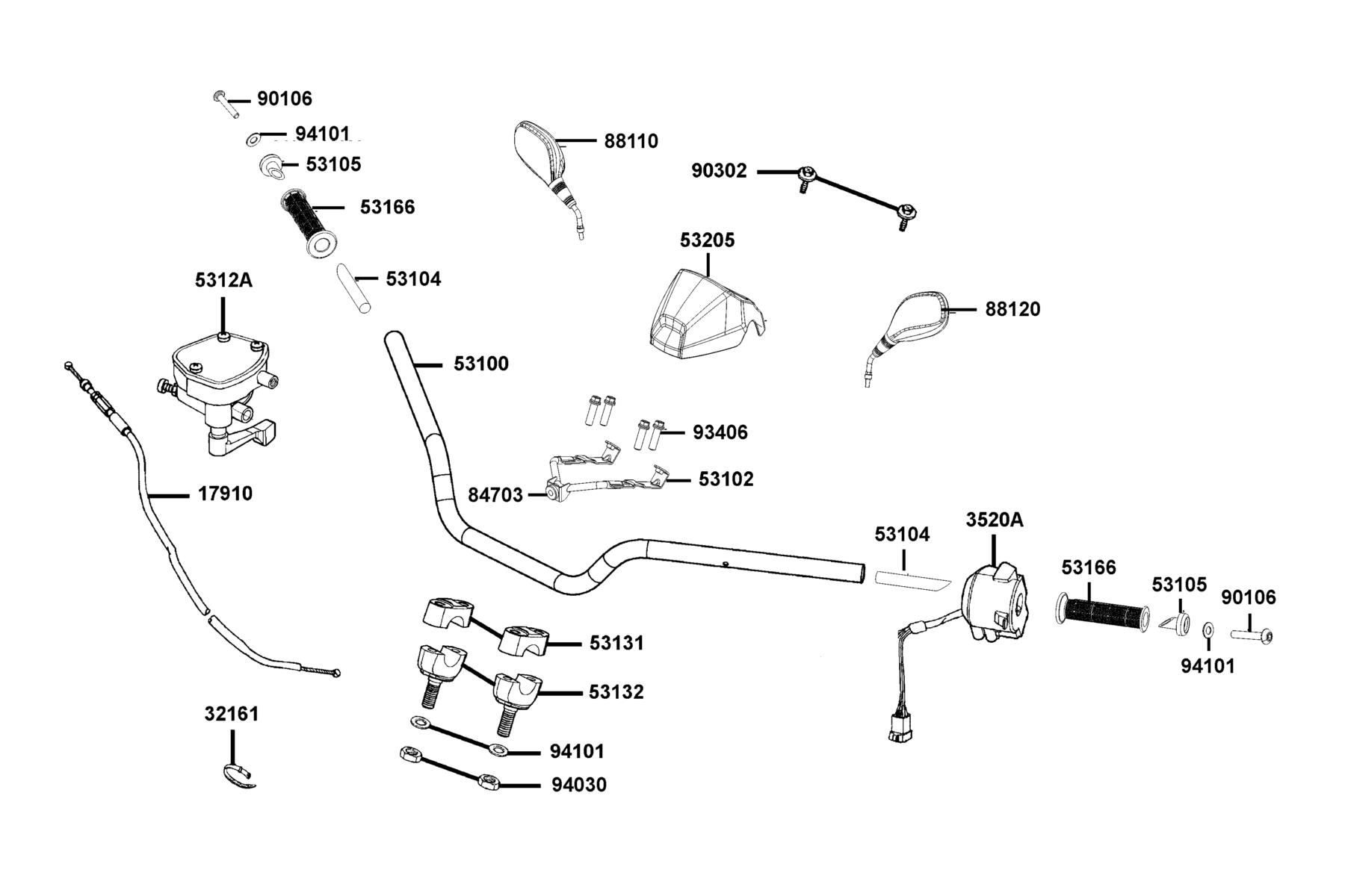 MXU 270i EURO (2023MY) Handle Steering parts diagram