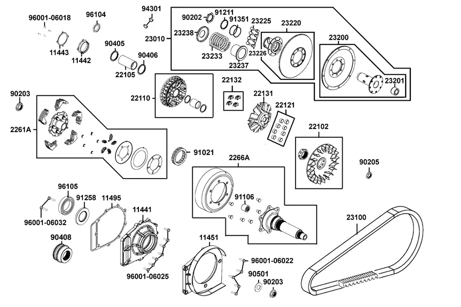 E05 Drive Pulley parts diagram