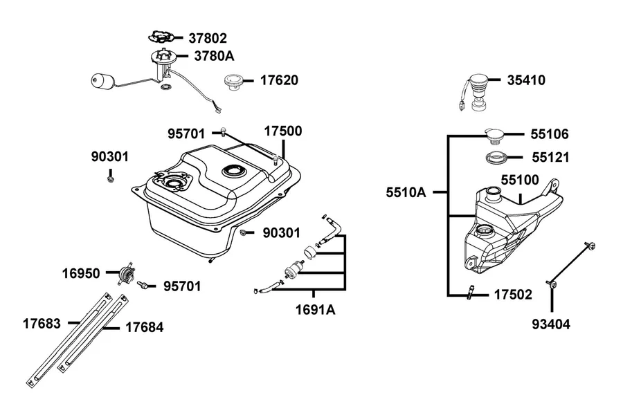 F10 Fuel Tank parts diagram
