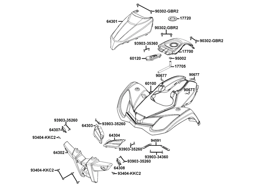 F05 Fender Front parts diagram