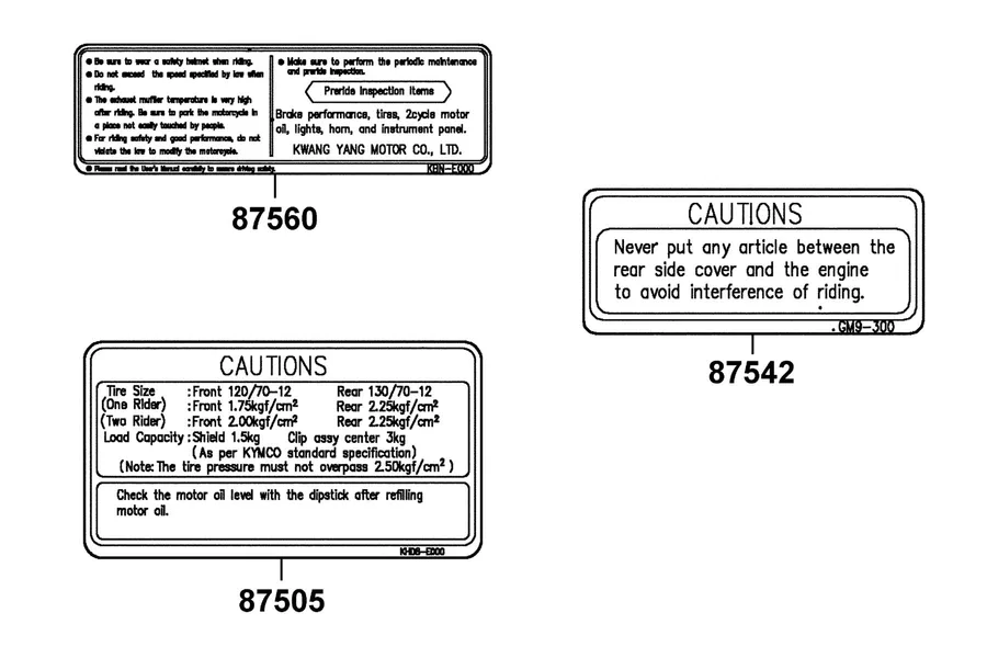 F25 Caution Label parts diagram