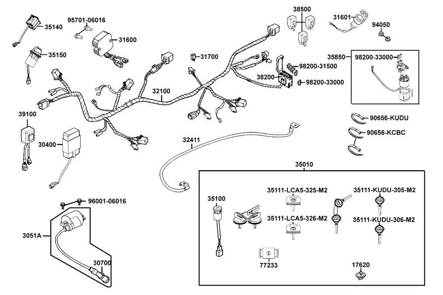 F20 Harness Wire parts diagram