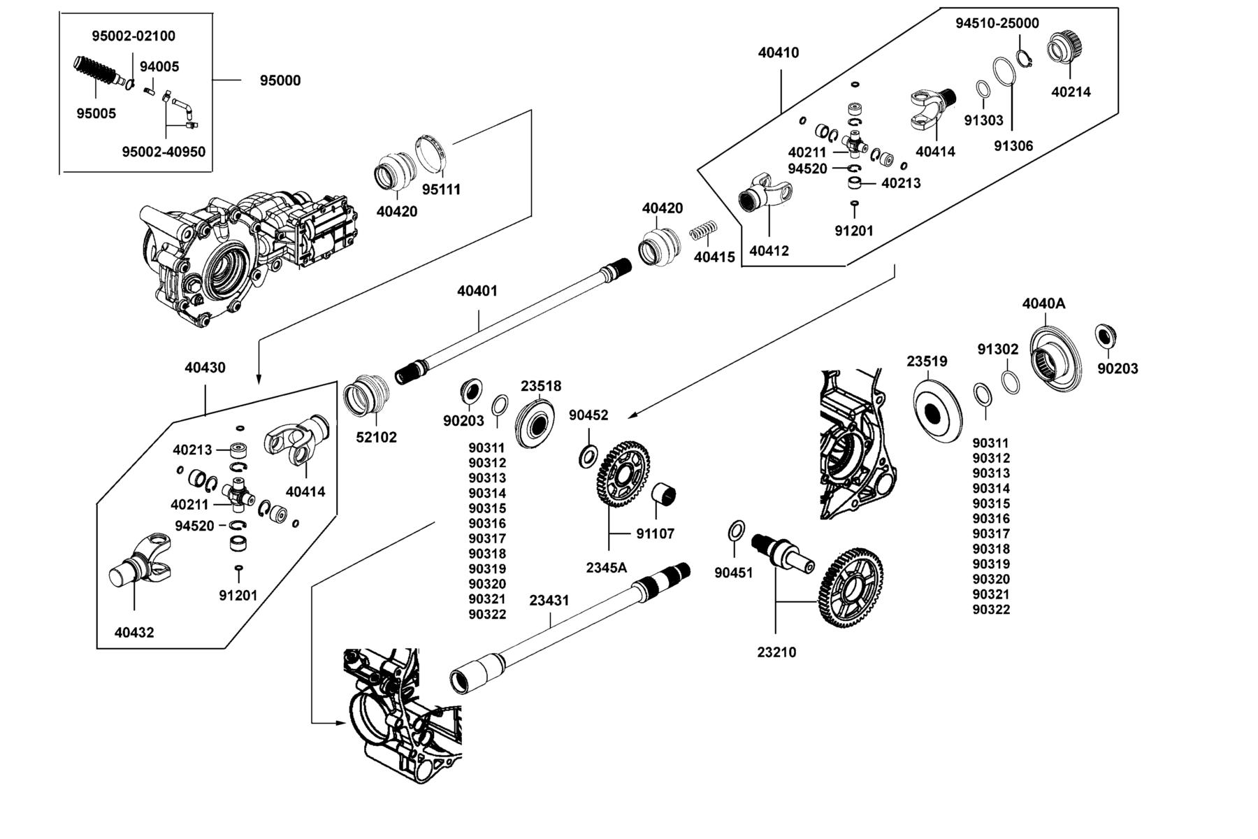 UXV 700i TURF (2017~) Universal Joint Assy Eng parts diagram