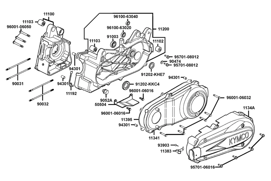 E01 Crank Case parts diagram