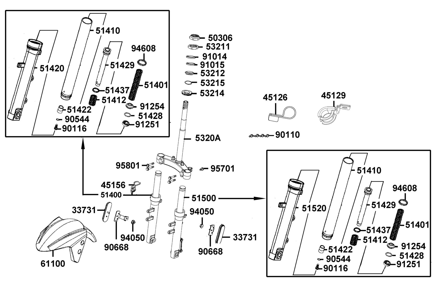 SUPER8 150X OFF-ROAD(2015~) Stem Steering ● Front Cushion parts diagram