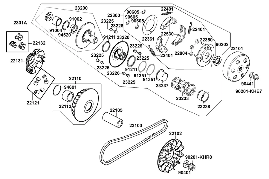 E05 Transmission Pulley parts diagram
