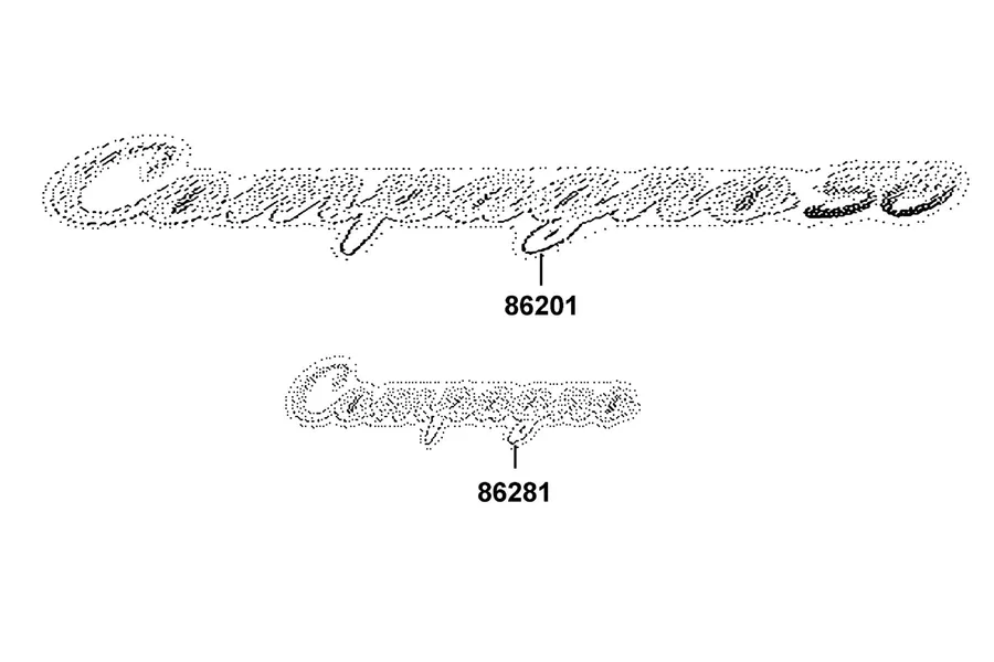 F23 Emblem and Stripe parts diagram
