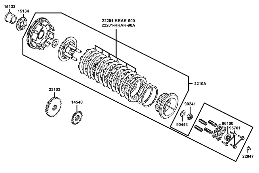 E06 Clutch parts diagram