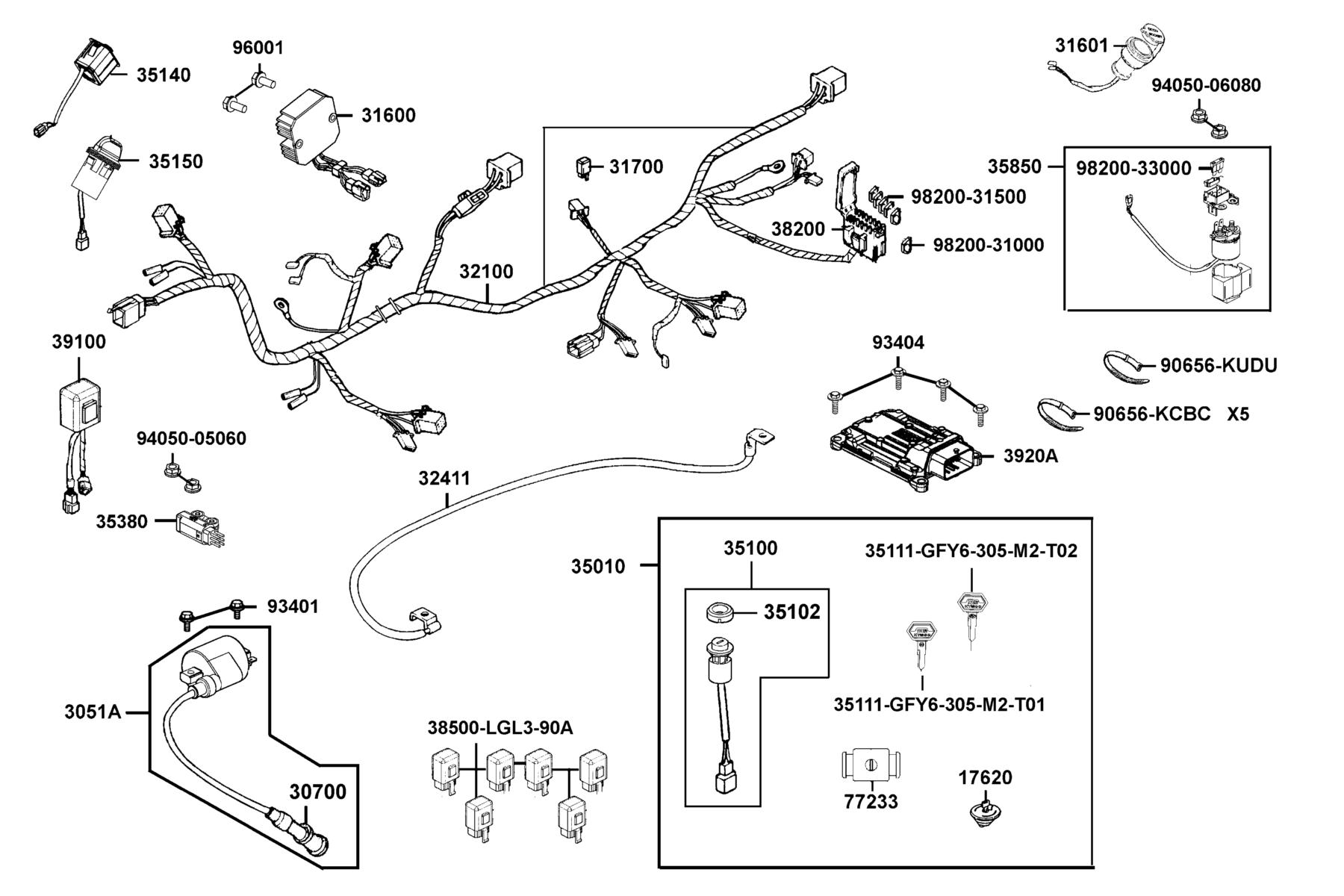 UXV 500i HE (2016~) Harness Wire parts diagram