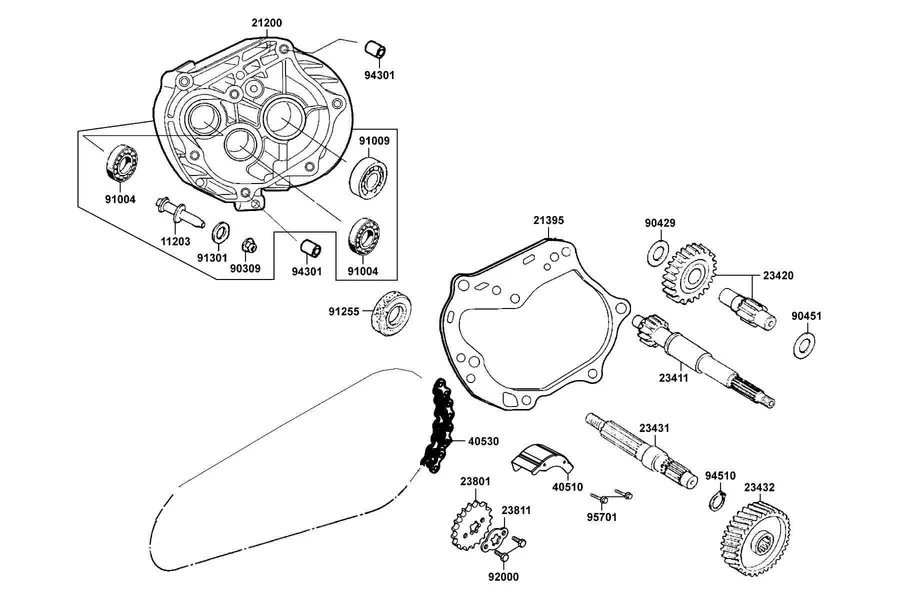 E08 Transmission parts diagram