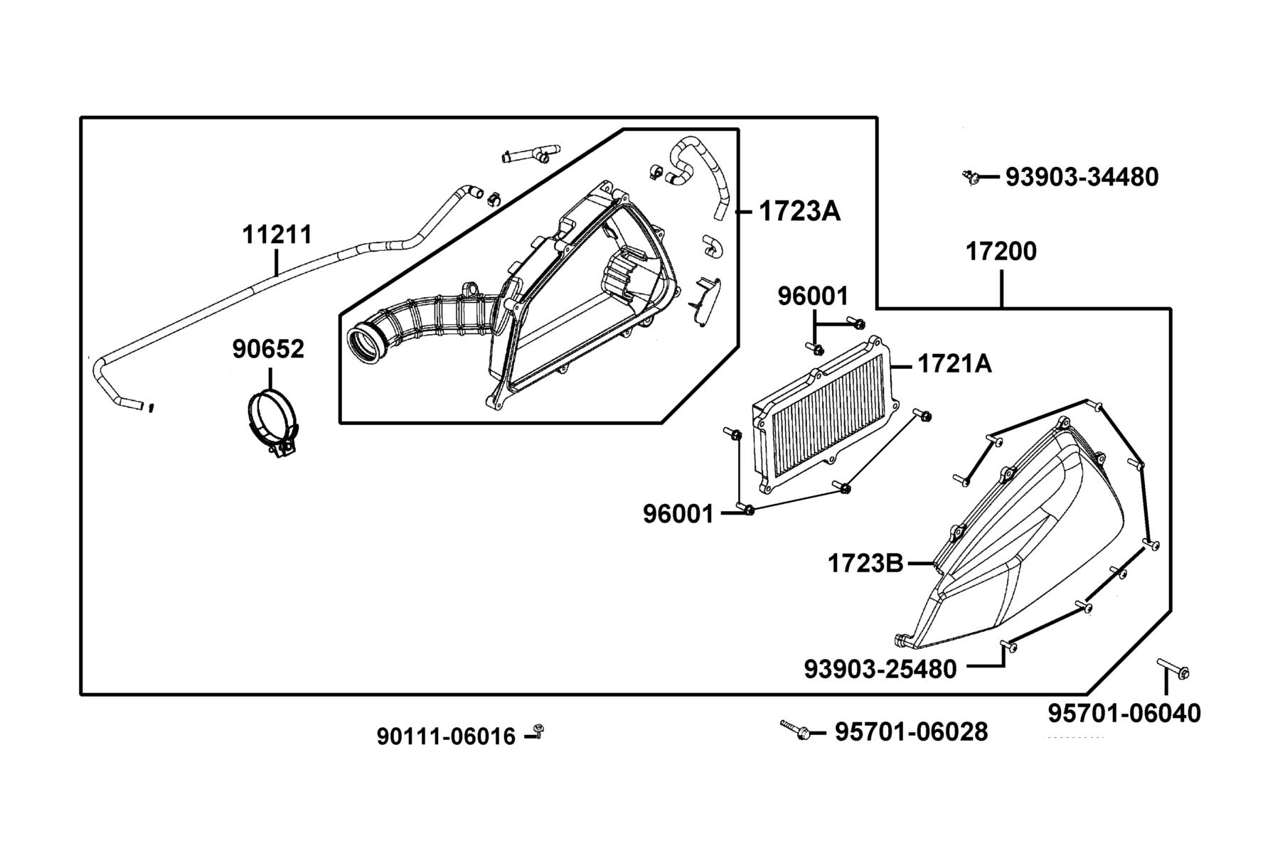People S 150i ABS(2022) Air Cleaner parts diagram
