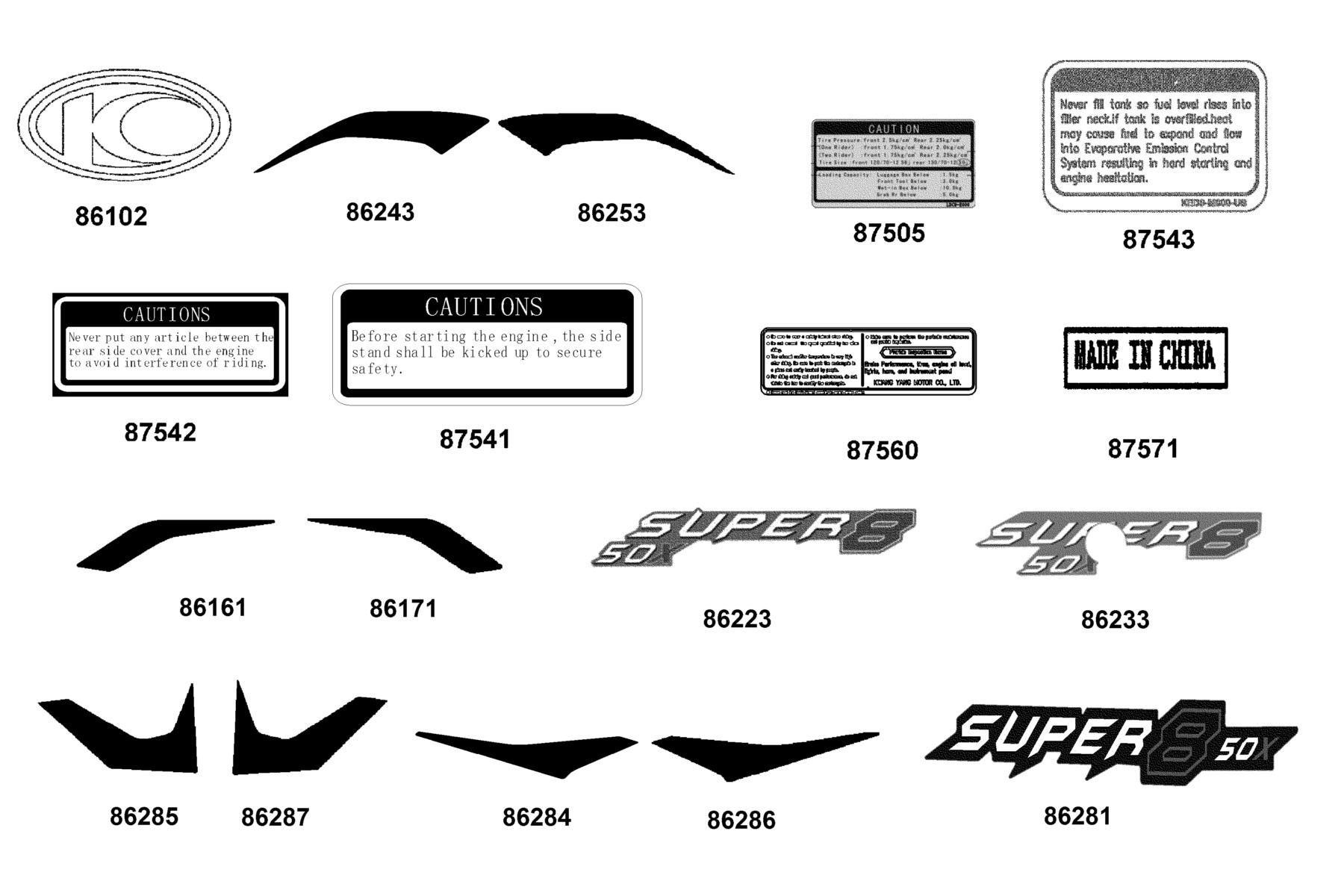 SUPER 8 50X MY2026 Emblem ● Stripe parts diagram