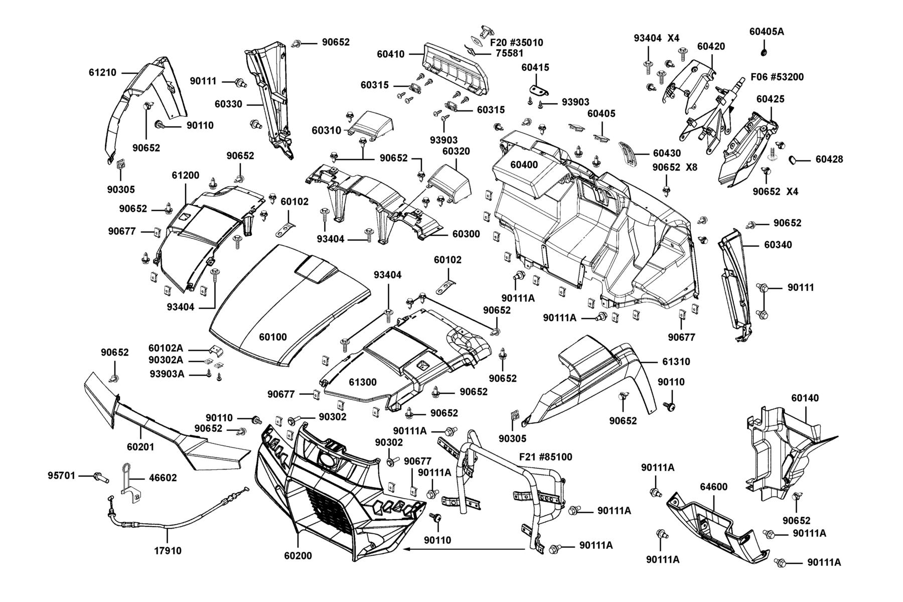 UXV 450i LE (2016~) Fender Front parts diagram