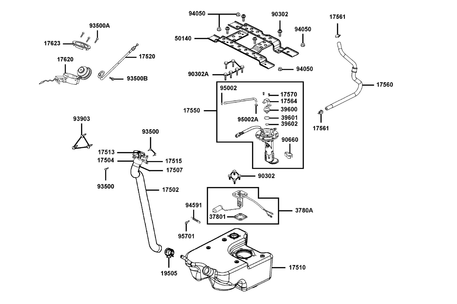 COMPAGNO 110i (2016~) Fuel Tank parts diagram