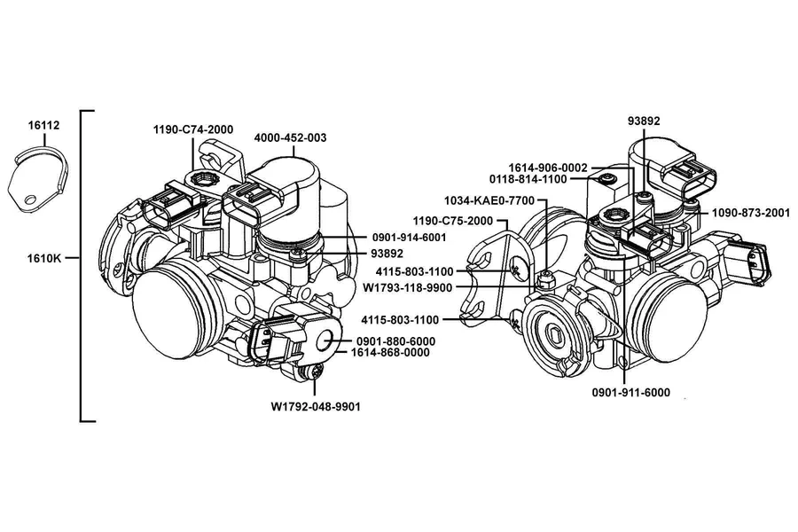 E09 Throttle Body parts diagram