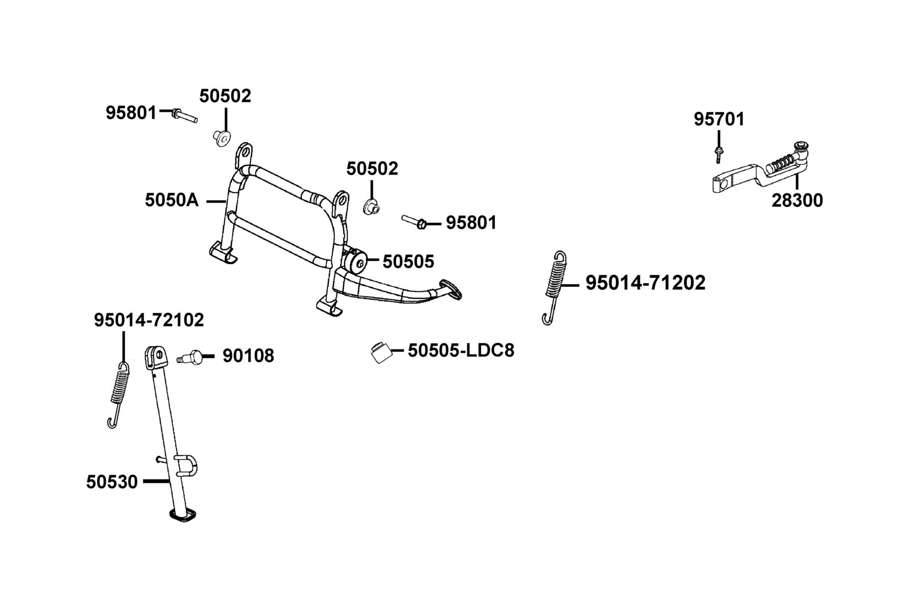 SUPER 8 150X (2022) Stand ● Kick Starter Arm parts diagram