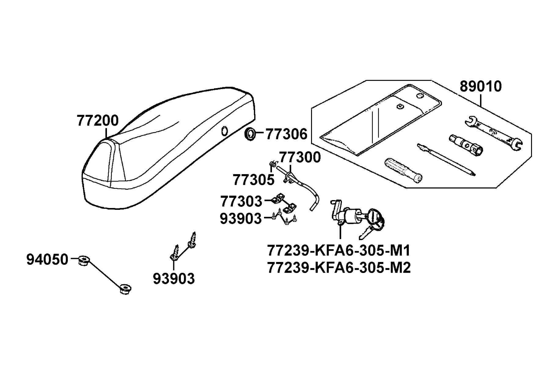 KYMCO PEOPLE 150 (2002-2008) Seat parts diagram