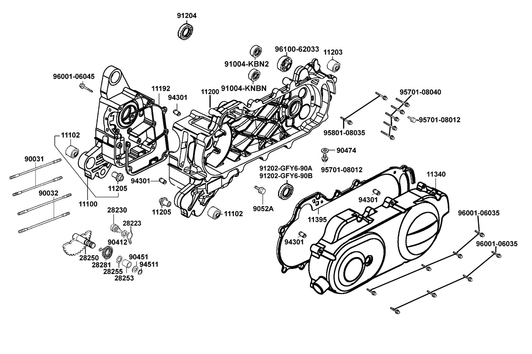 Mongoose 70 S (2016-2017) Crank Case parts diagram