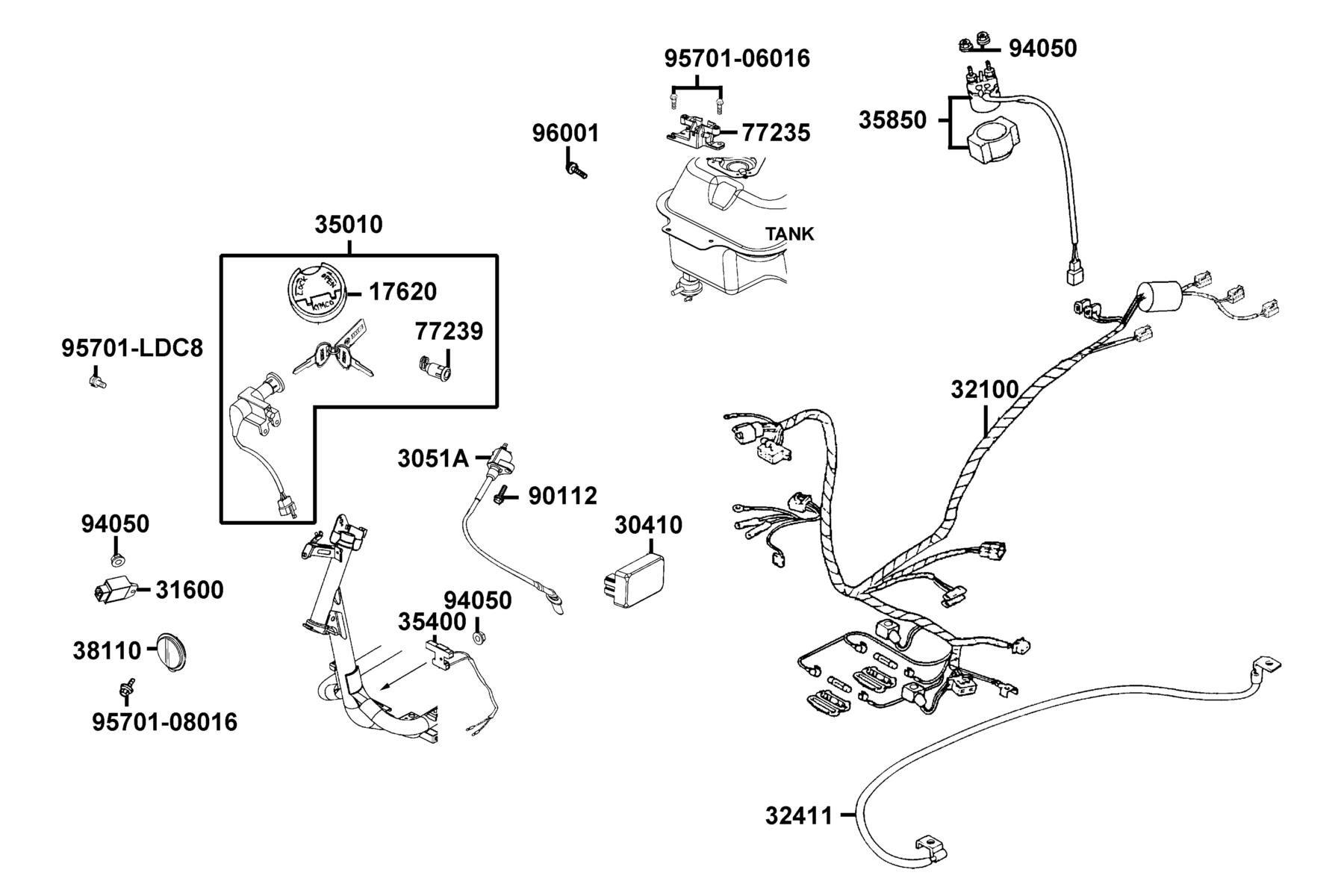 AGILITY 125(2021) Wire Harness parts diagram
