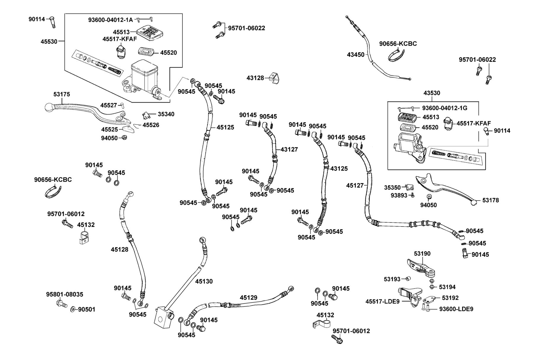 KYMCO Mongoose 300 (2010+) Master Cylinder parts diagram