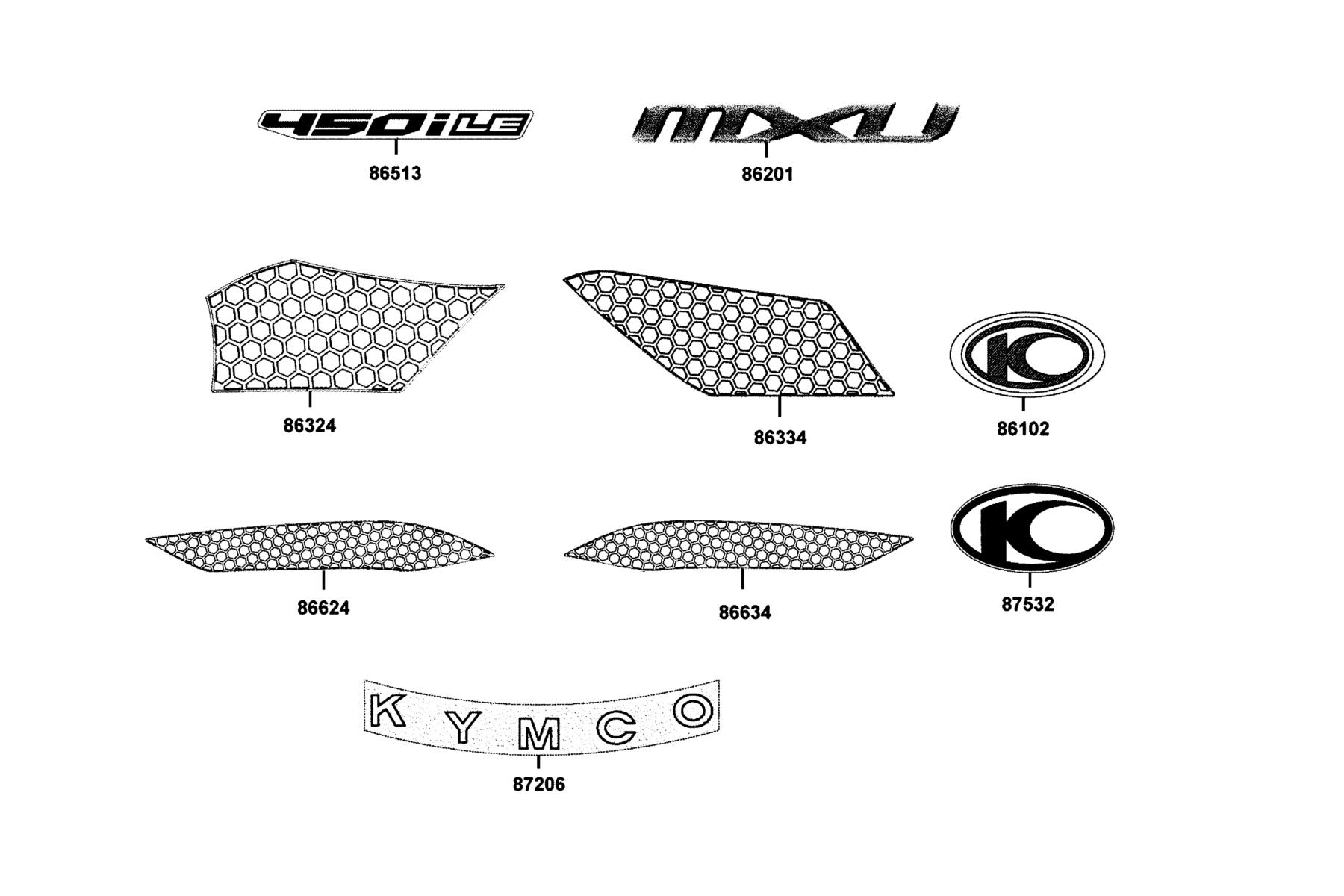 MXU 450I LE 2026 EPA Emblem ● Stripe parts diagram