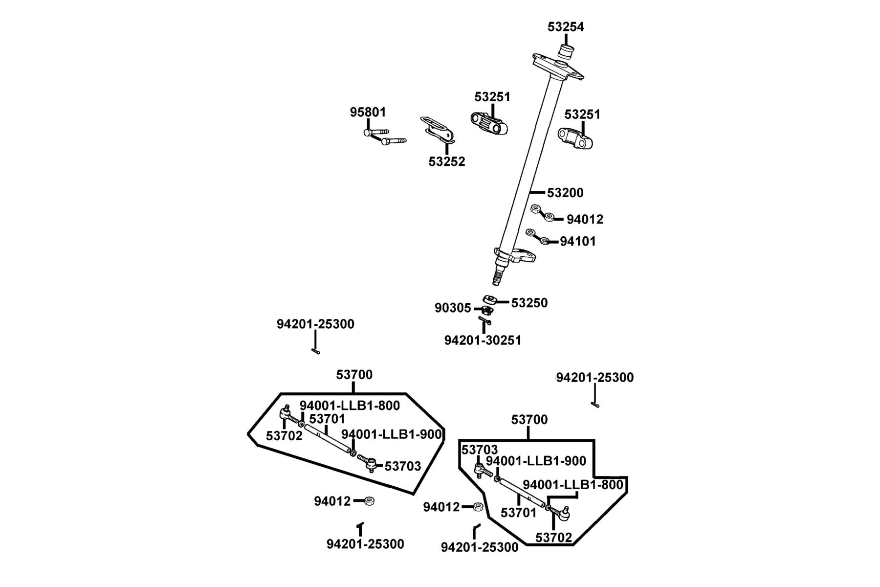 MXU 270 Stem Steering parts diagram
