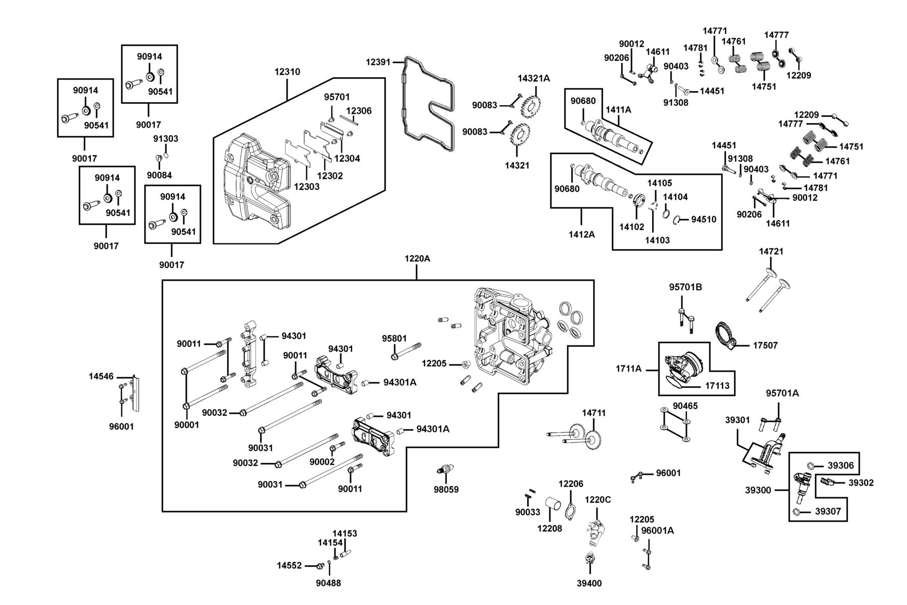UXV 500i (2017~) Cylinder Head Cover ● Cylinder Head parts diagram