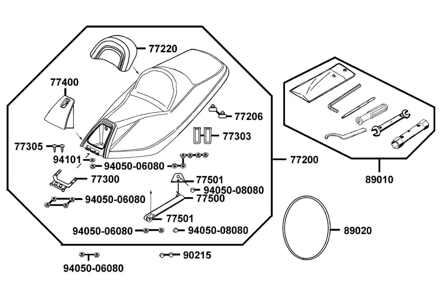 F09 Seat parts diagram