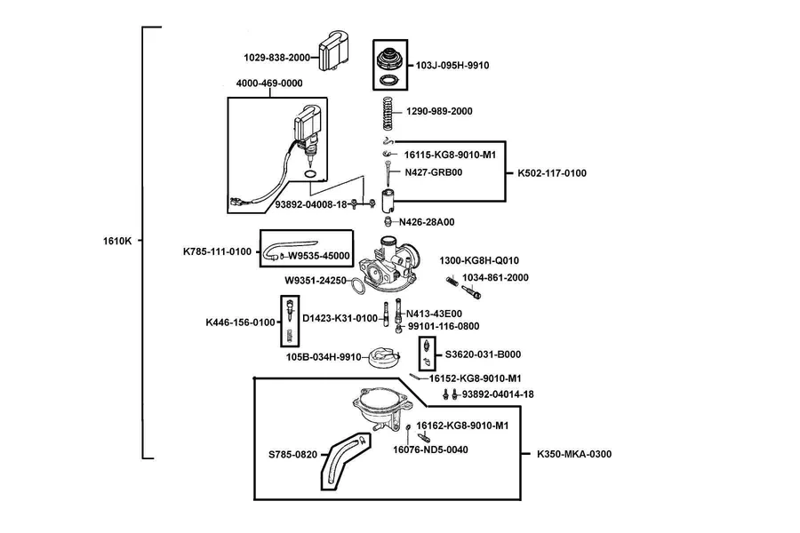E09 Carburetor parts diagram