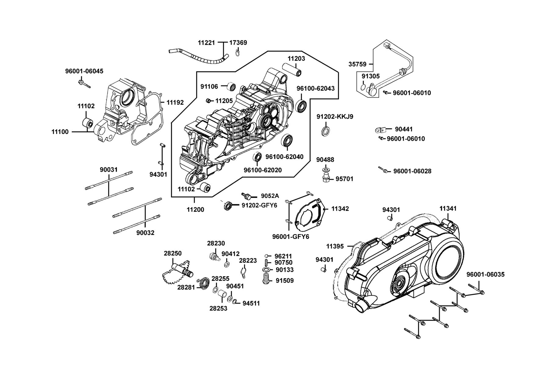 Mongoose 90S(2019) Crank Case parts diagram