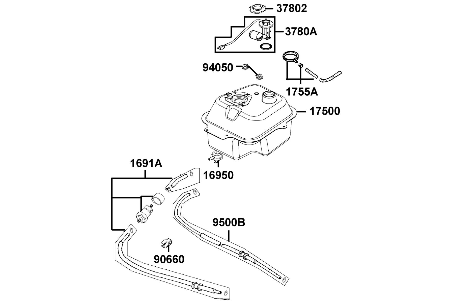 Agility 50(2016~) Fuel Tank parts diagram