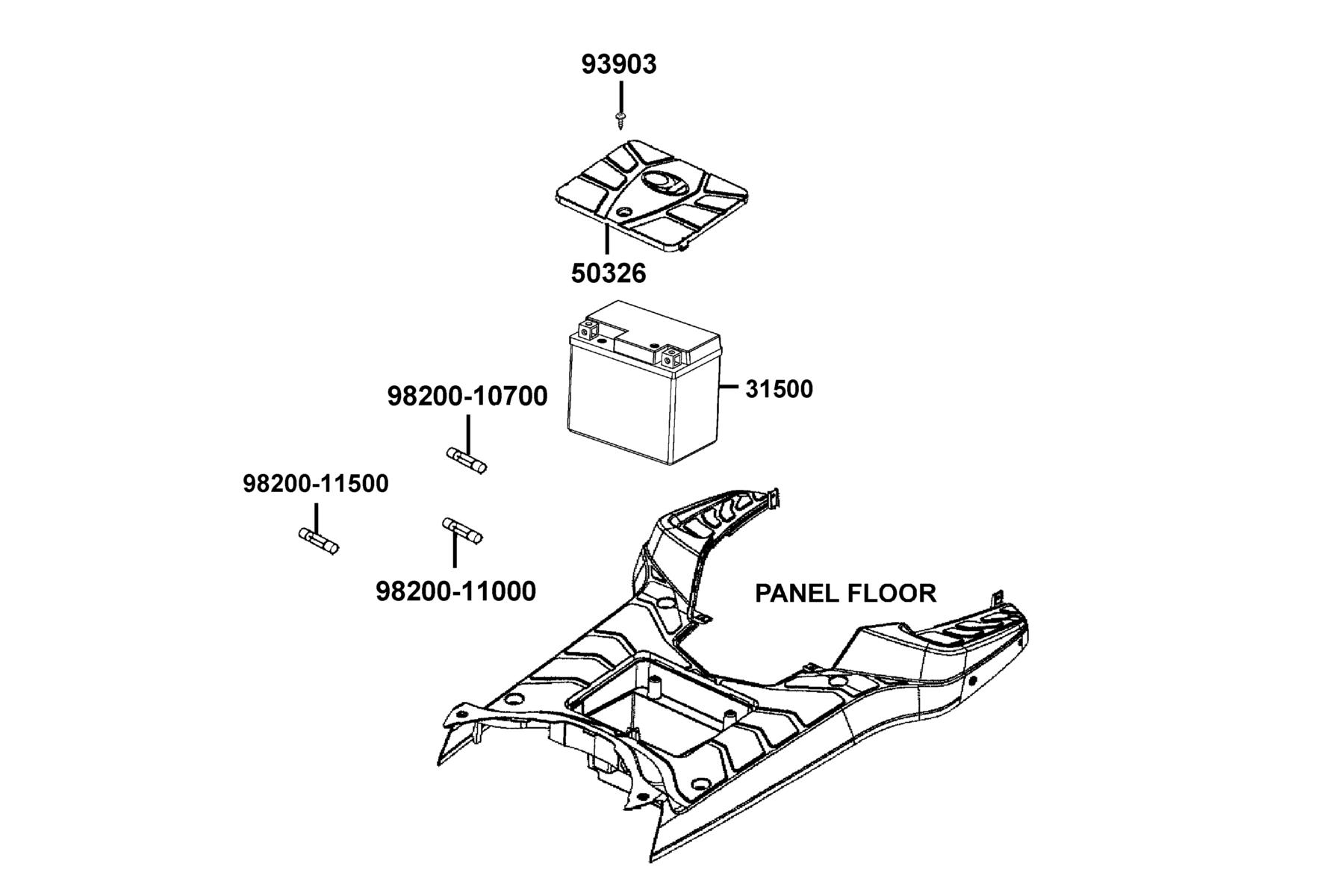 SUPER8 50R ON-ROAD(2017) Battery parts diagram