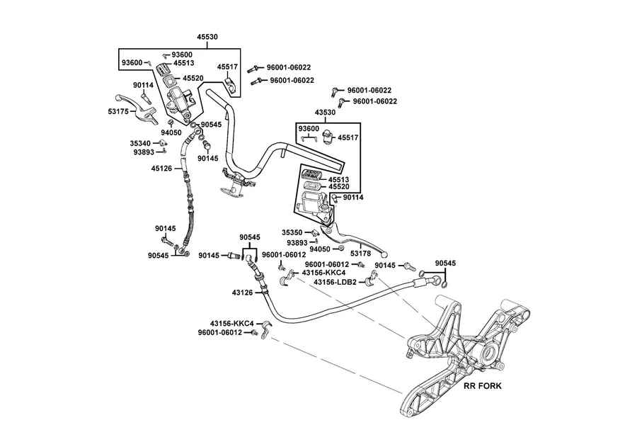 F04 Brake Master Cylinder parts diagram