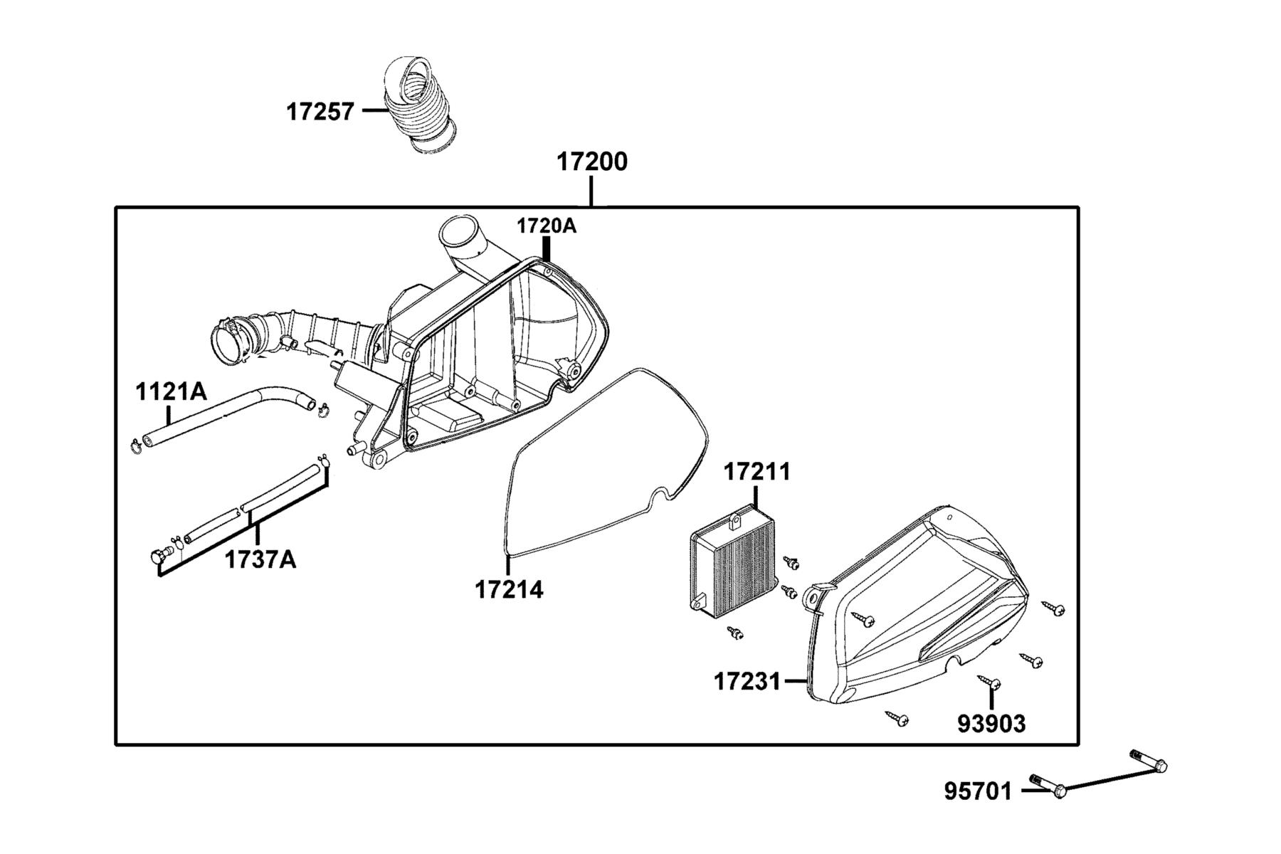 SUPER 8 150X (2021) Air Cleaner parts diagram