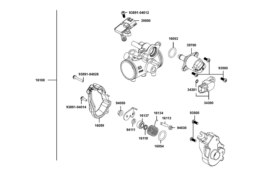 E09 Throttle Body, Assy. parts diagram