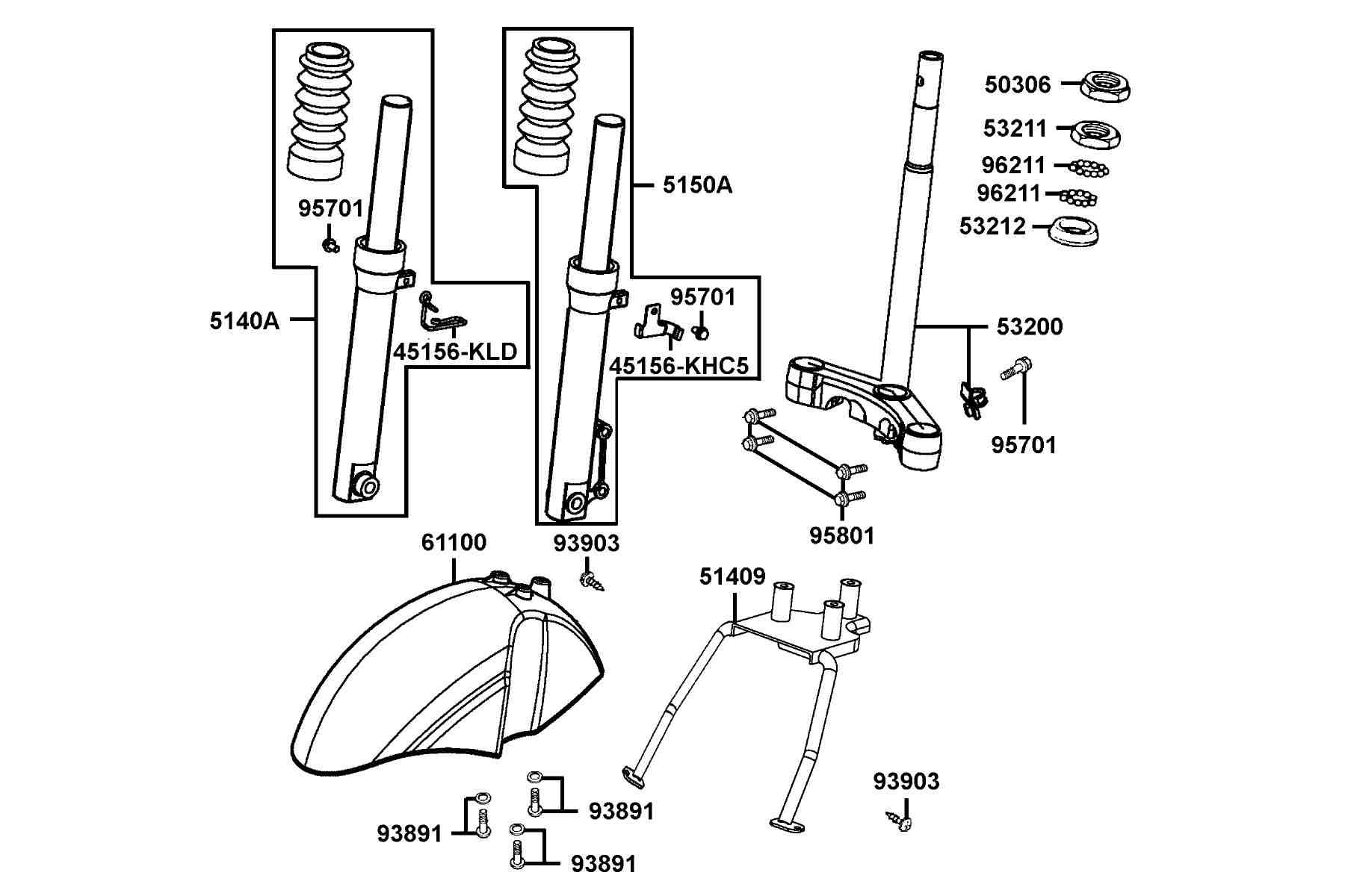 KYMCO Sting 50 (2009-2009) Front Cushion parts diagram