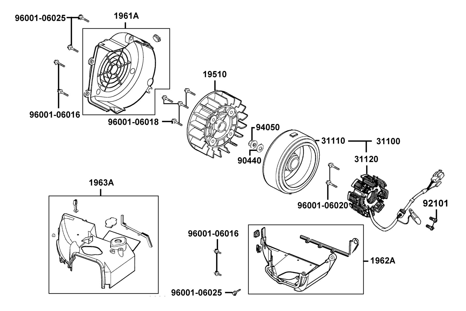 SUPER 8 150R ON-ROAD(2015~) Fan Cover ● Generator parts diagram