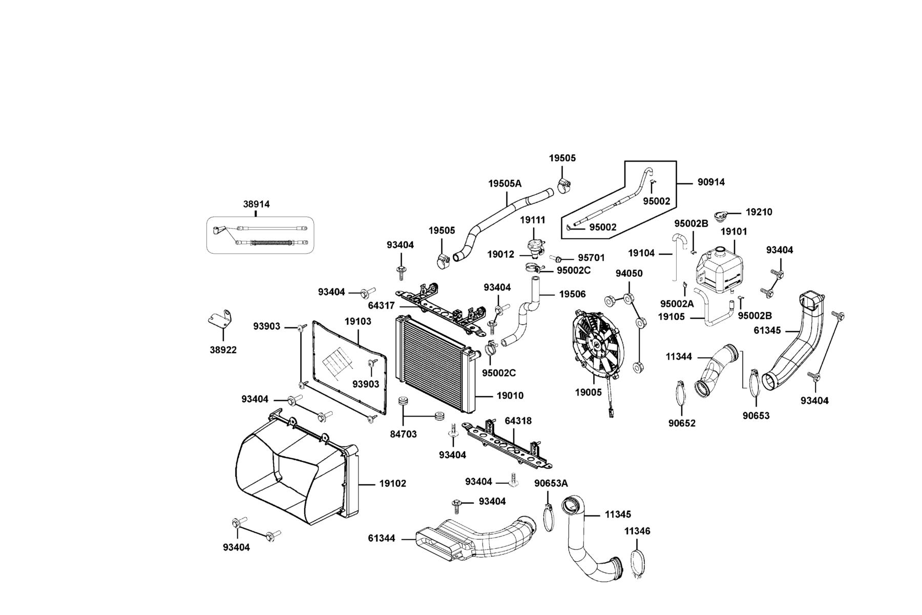 MXU 700i(2019) Radiator parts diagram