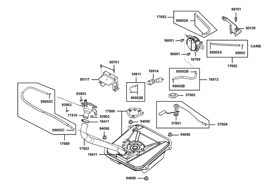 F10 Fuel Tank parts diagram