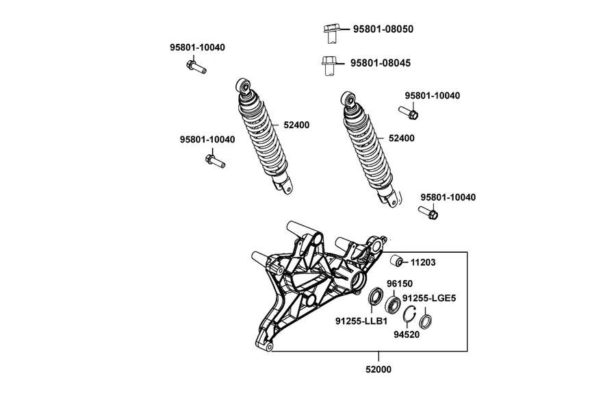 F16 Rr Cushion parts diagram