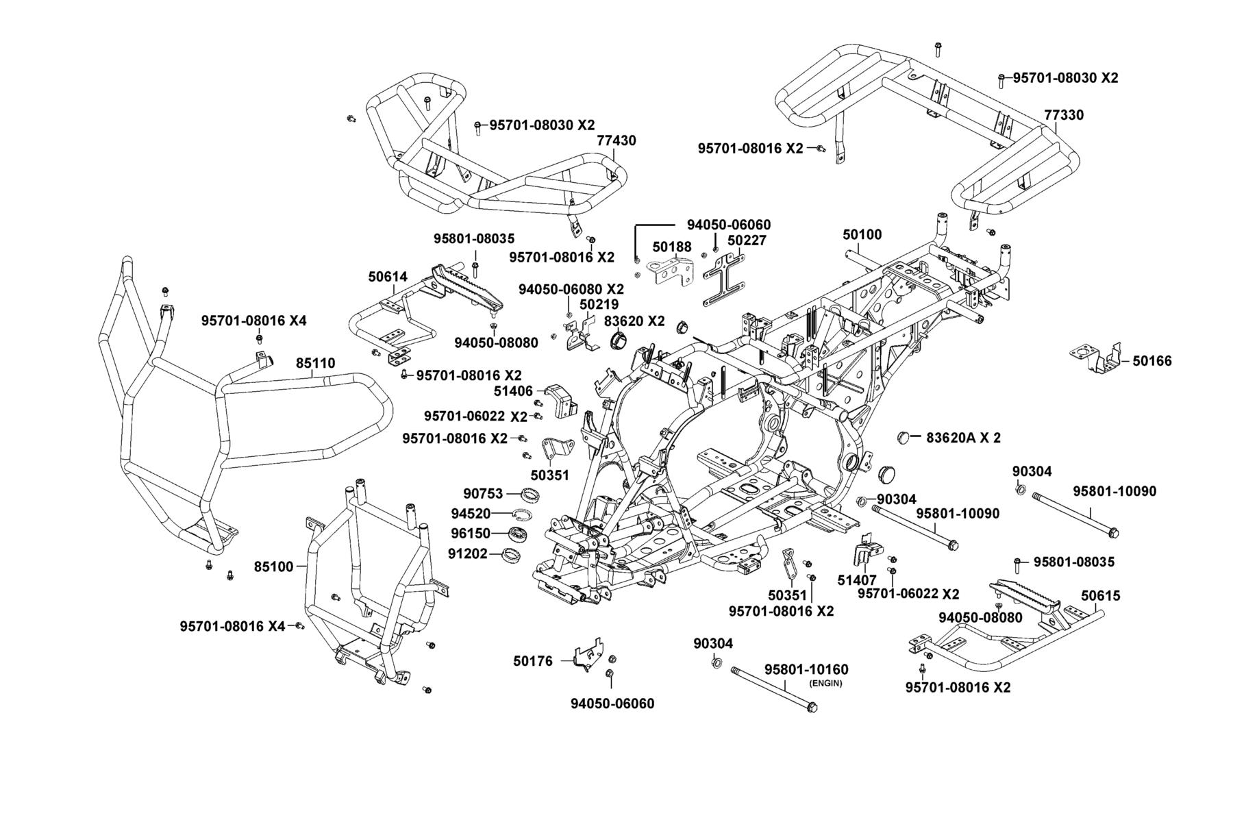 MXU 270I EURO 2026MY Frame Body parts diagram