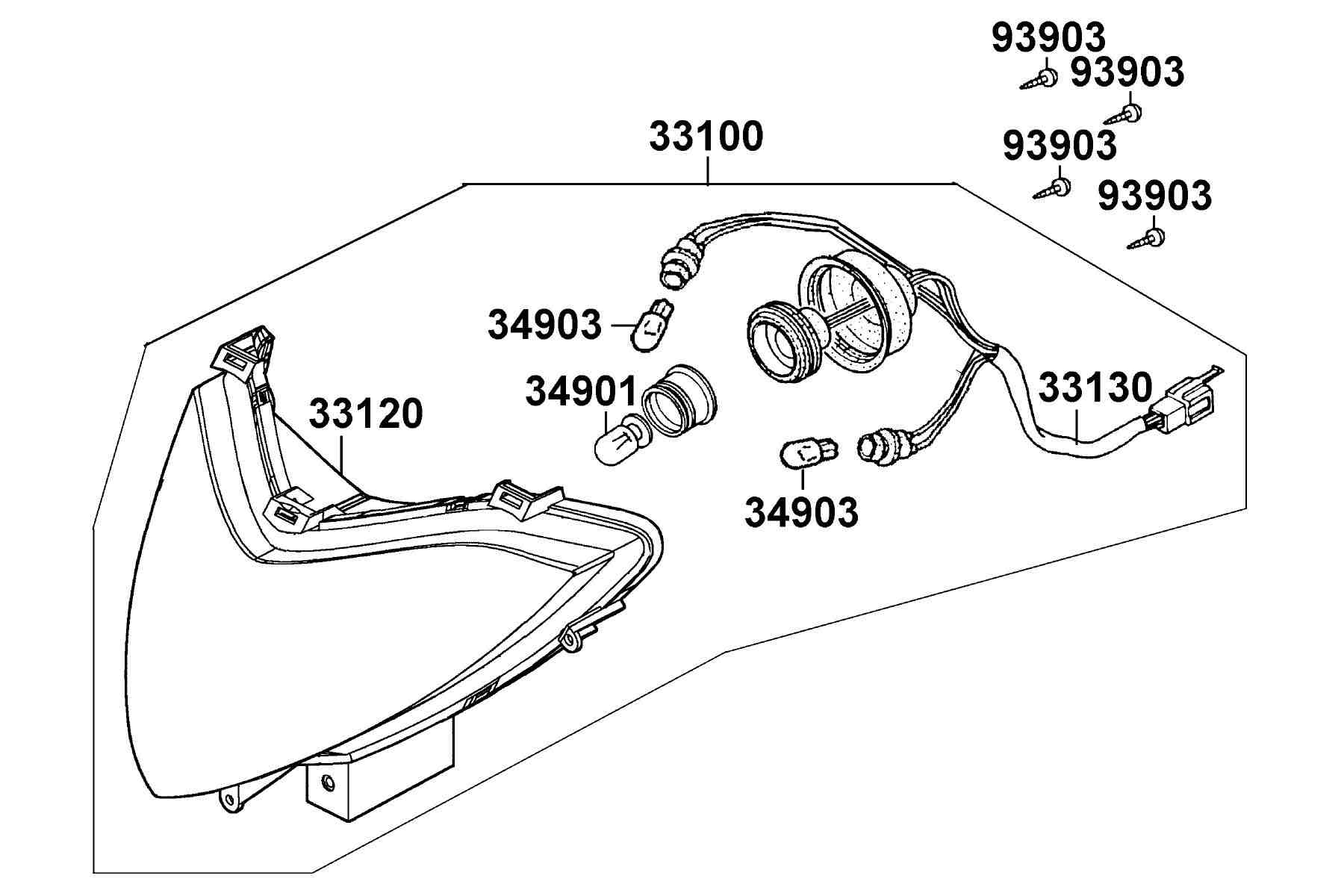 KYMCO Bet&Win 250 (2003-2007) Head Light parts diagram