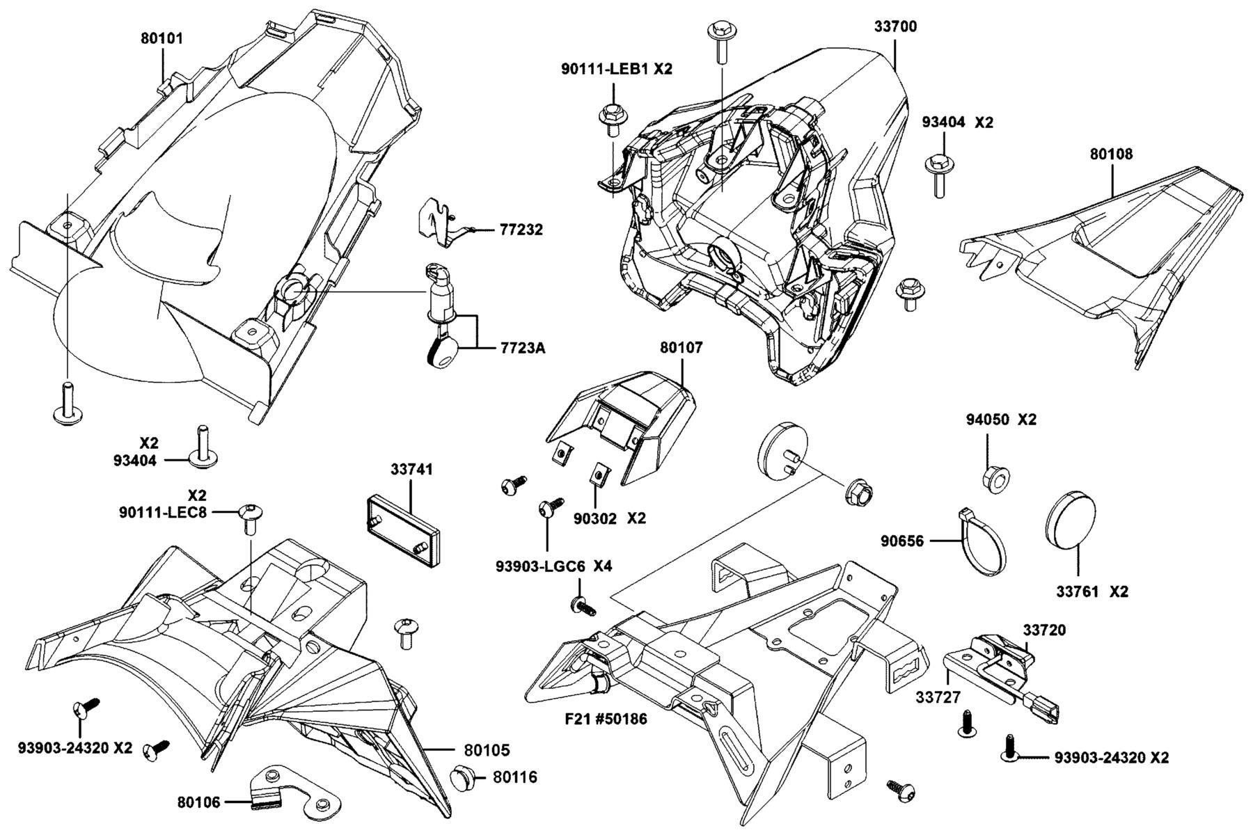 CV3 2023 Rear Light●Rear Fender parts diagram