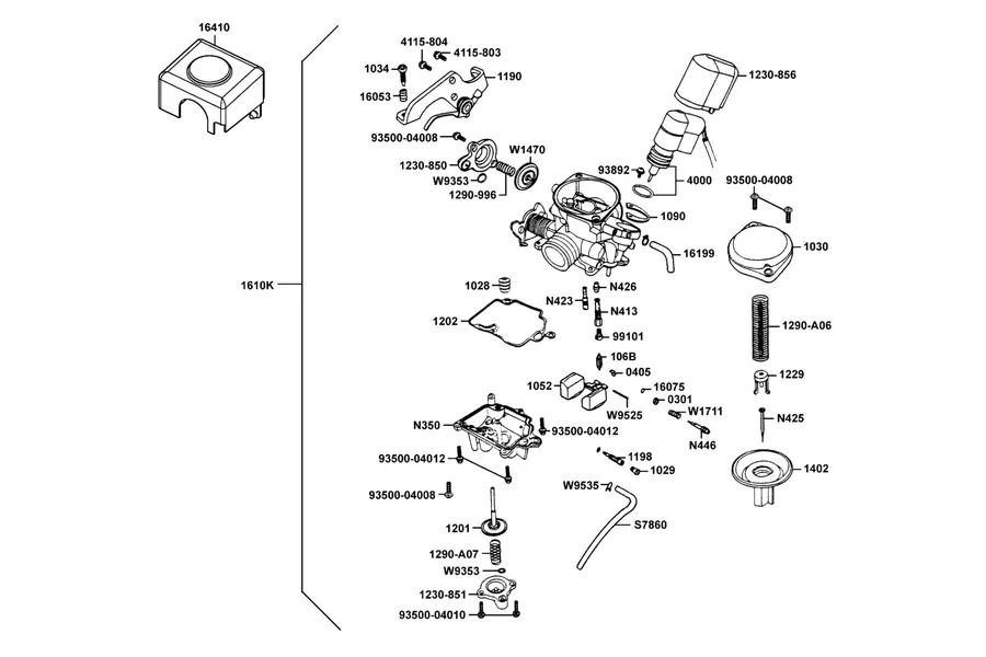 E09 Carburetor parts diagram